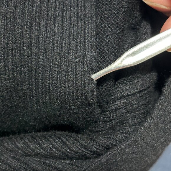 Chicos Women Sweater Cardigan Size M 1 Black Open Shawl Front Half Dolman Sleeve - Picture 11 of 12